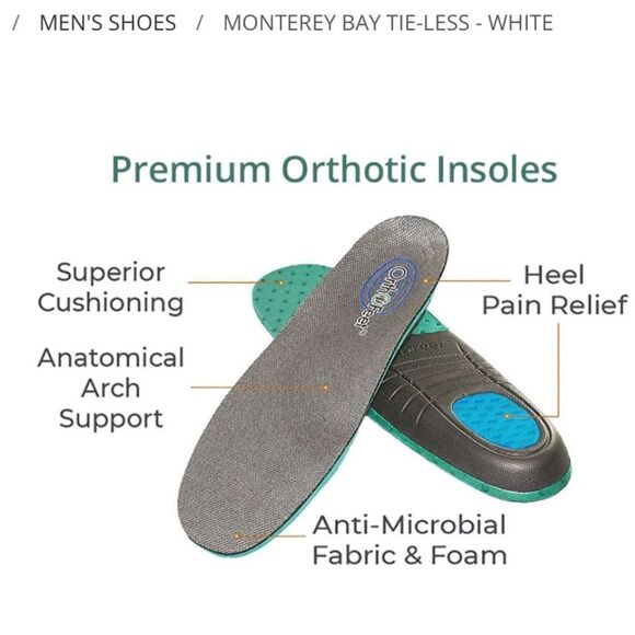 Ortho Feet Monterey‎ Bay Tie-Less - White Sz8 XXWide NWT IN PACKAGING main image 6